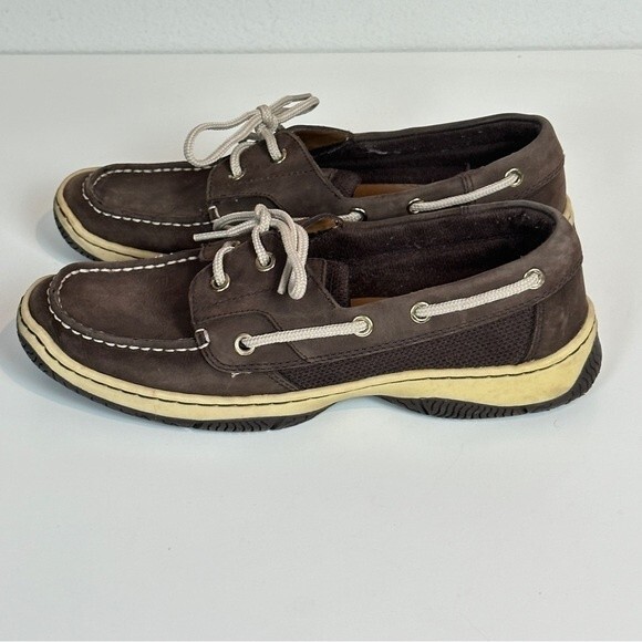 Tommy Hilfiger TW Sassi Brown Leather Boat Shoes 6 - Picture 4 of 10